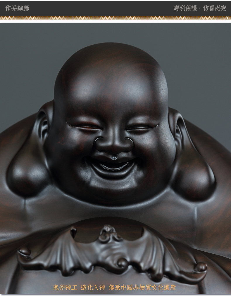 2021新款木雕佛像摆件弥勒佛福在眼前皆大欢喜黄泉福艺术品庭院摆件