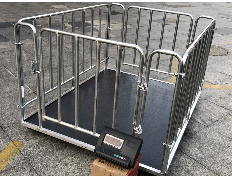 vakada 称猪牛羊电子地磅秤1-3吨加厚养殖场电子秤小型地磅称带围栏