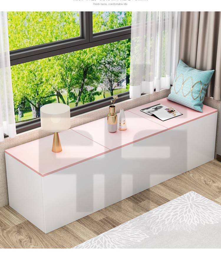 尚央 卧室阳台窗户移门矮柜子榻榻米地柜实木飘窗柜落地收纳家用可坐