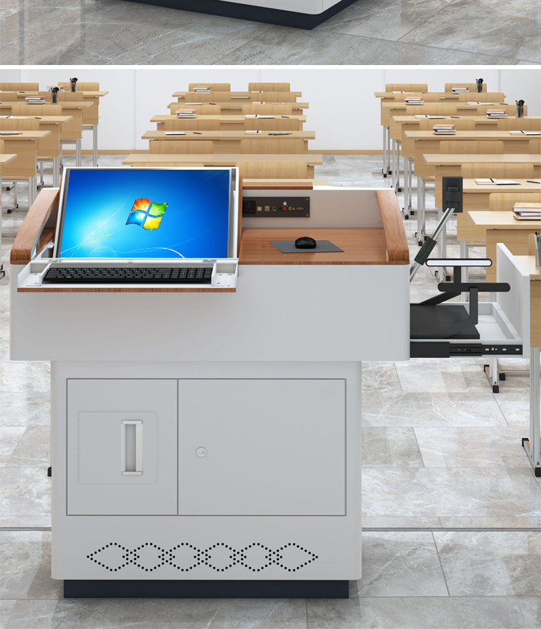 多媒体讲台钢制多功能演讲台班班通讲台电教中控台教室教师讲台桌xcy