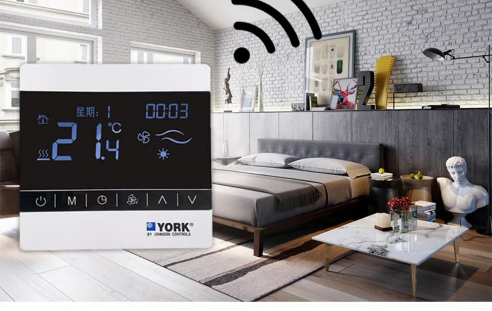 约克中央空调面板 york约克水开关中央空调温控器液晶线控三速开关