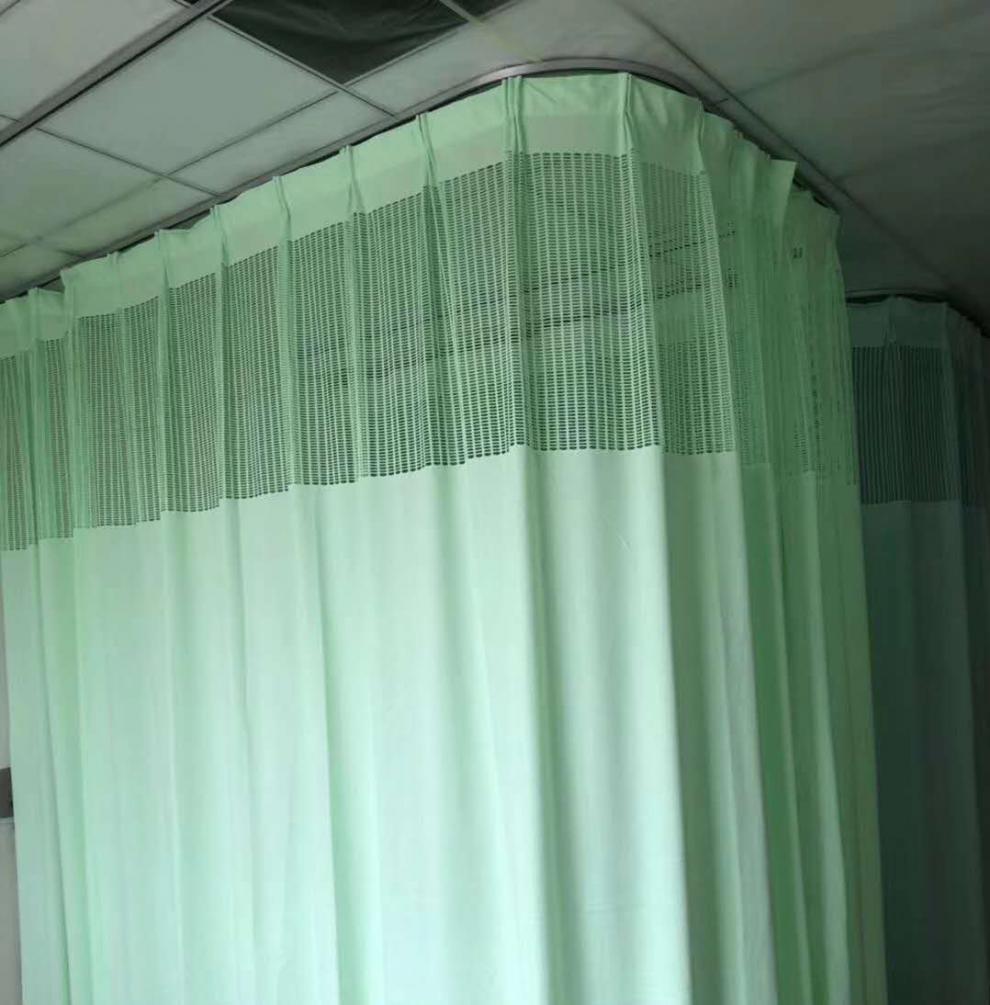 猎姿隔帘布简易打孔美容院隔断床帘隔帘轨道l型u型轨道病房床隔帘阻燃