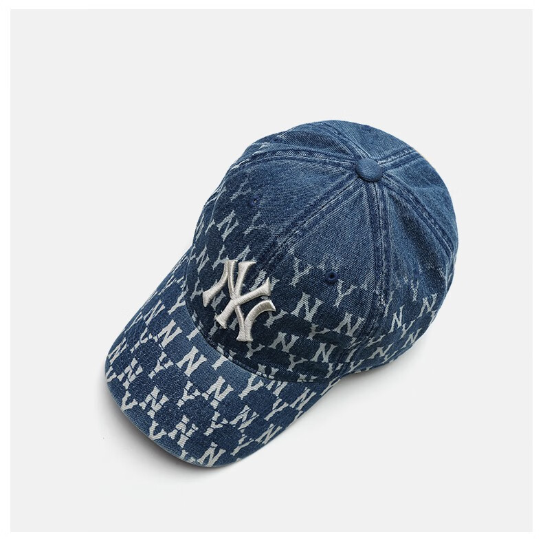 mlb韩国纽约男女帽子牛仔老花渐变棒球帽运动鸭舌帽22年新款 牛仔ny