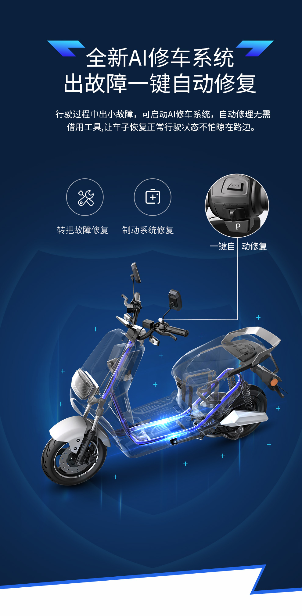 正步 龙腾锂电池电动摩托车电瓶车长跑王高端两轮代步车 72v32ah骑士