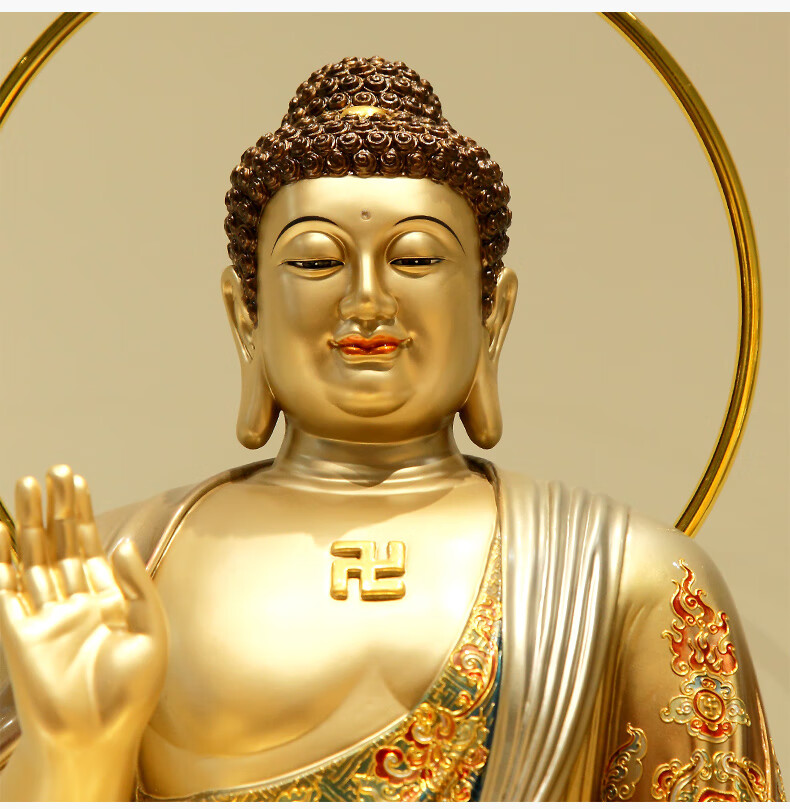 镶金彩绘阿难迦叶尊者供奉家用摆件 48厘米阿难尊者像(一尊)【图片