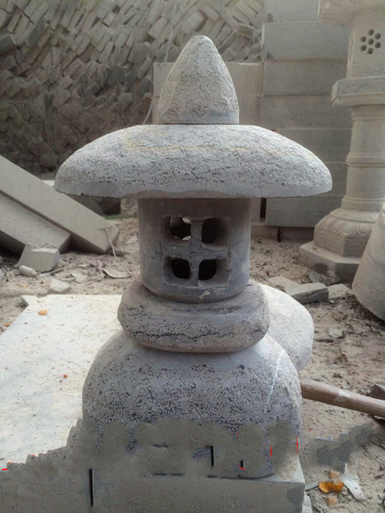 石雕石灯日式庭院石灯青石仿古电石灯笼户外酒店景观花园石头摆件高60