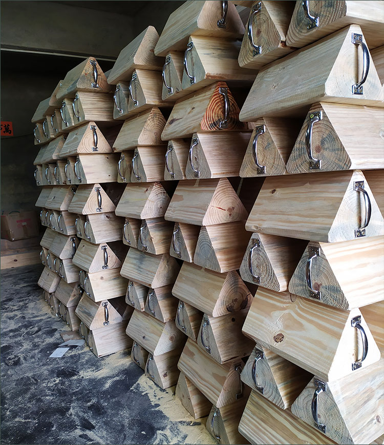 停车位挡车器停车墩定位器实木三角木止退器轮档停车定位器中大型货车