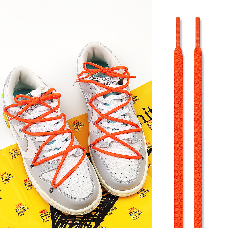 菲凡阁适配nike灰白offwhit粉绿橙色owdunk联名鞋带夜光圆鞋绳ow荧光