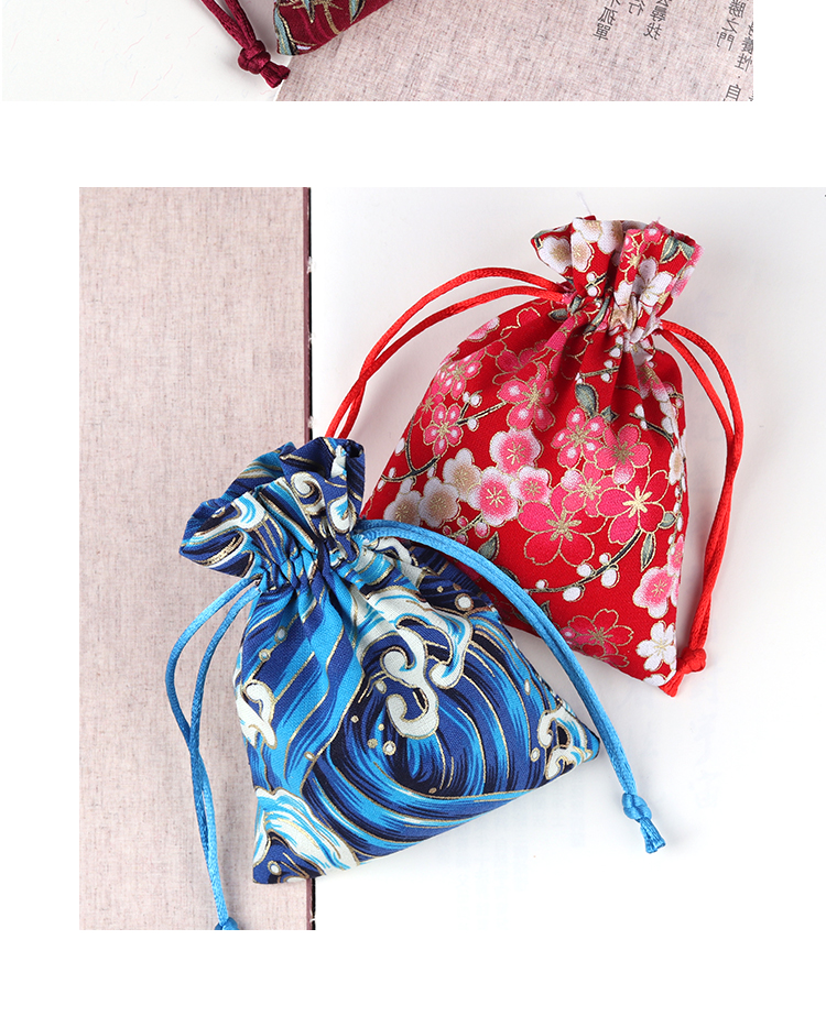 零号公馆【5个装】古风日式仙鹤福袋束口袋锦囊汉服配饰元素袋子首饰