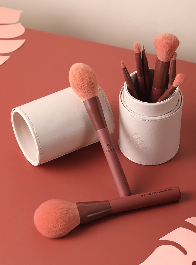 3ce化妆刷3ce化妆刷8支巧克力套装超软散粉修容刷子眼部细节刷美妆