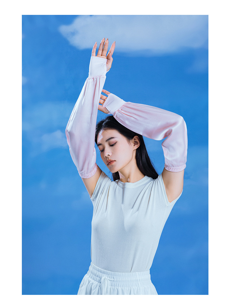 娆蝶开车防晒袖套女夏季冰丝ins潮护胳膊套手臂套冰袖黑色均码