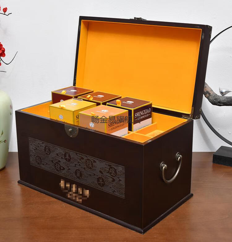 贵州飞天茅台木质包装箱飞天白酒木盒锦盒老酒生肖礼品盒定制实木酒盒