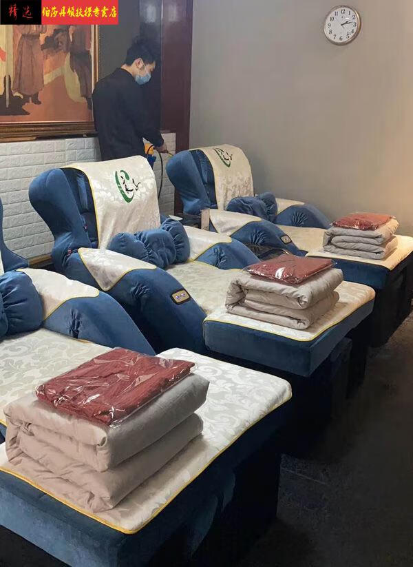足疗按摩床洗脚足浴足浴巾四件套两件套加厚足疗椅按摩店足疗床单毛巾