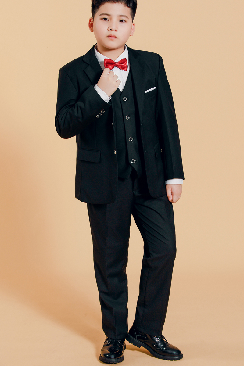 迪士尼新品男童小西装加肥大码胖童中大童主持人马甲西服五件套儿童