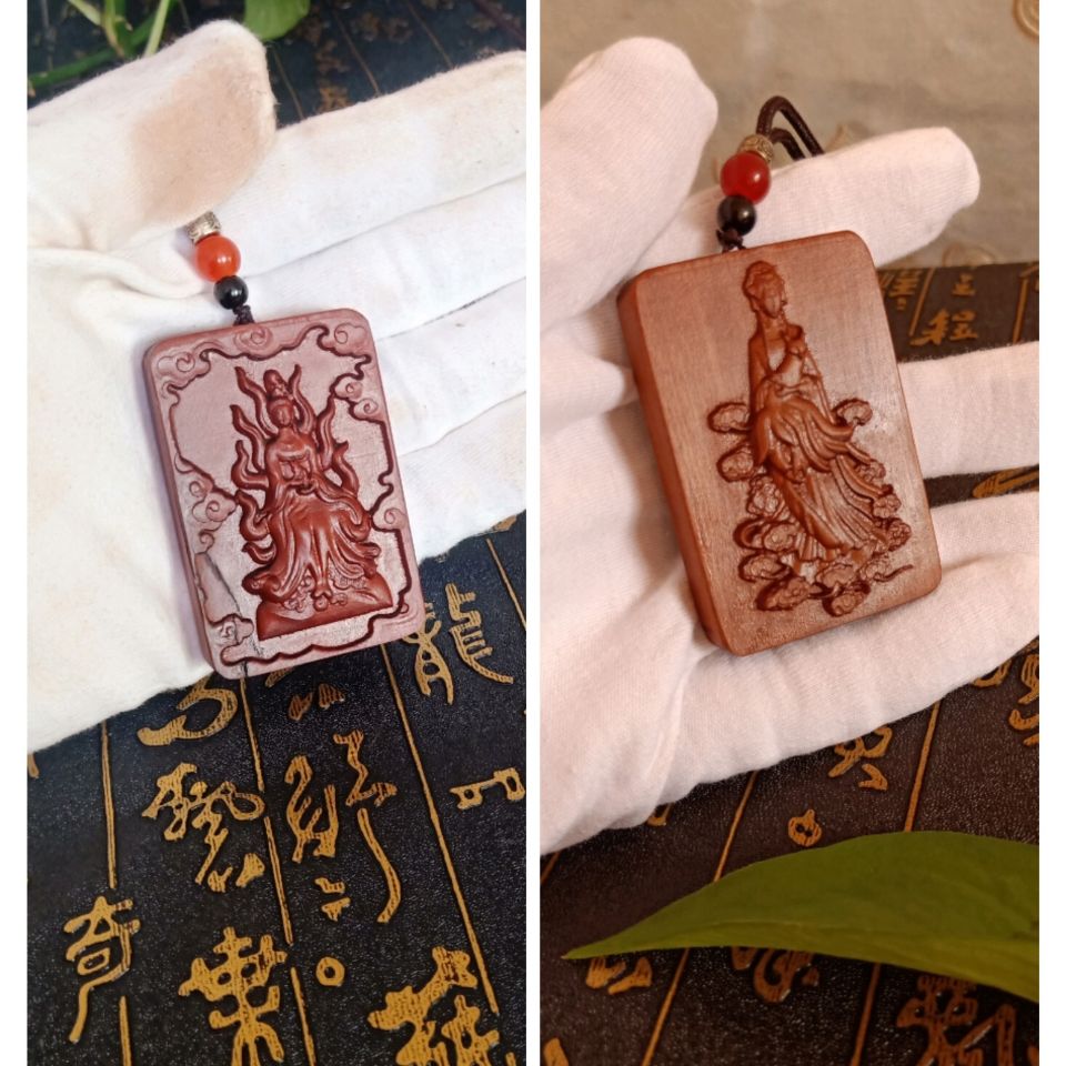 时尚配饰 精品雷击枣木九尾狐仙娘娘平安牌挂件道家法器用品平安生日