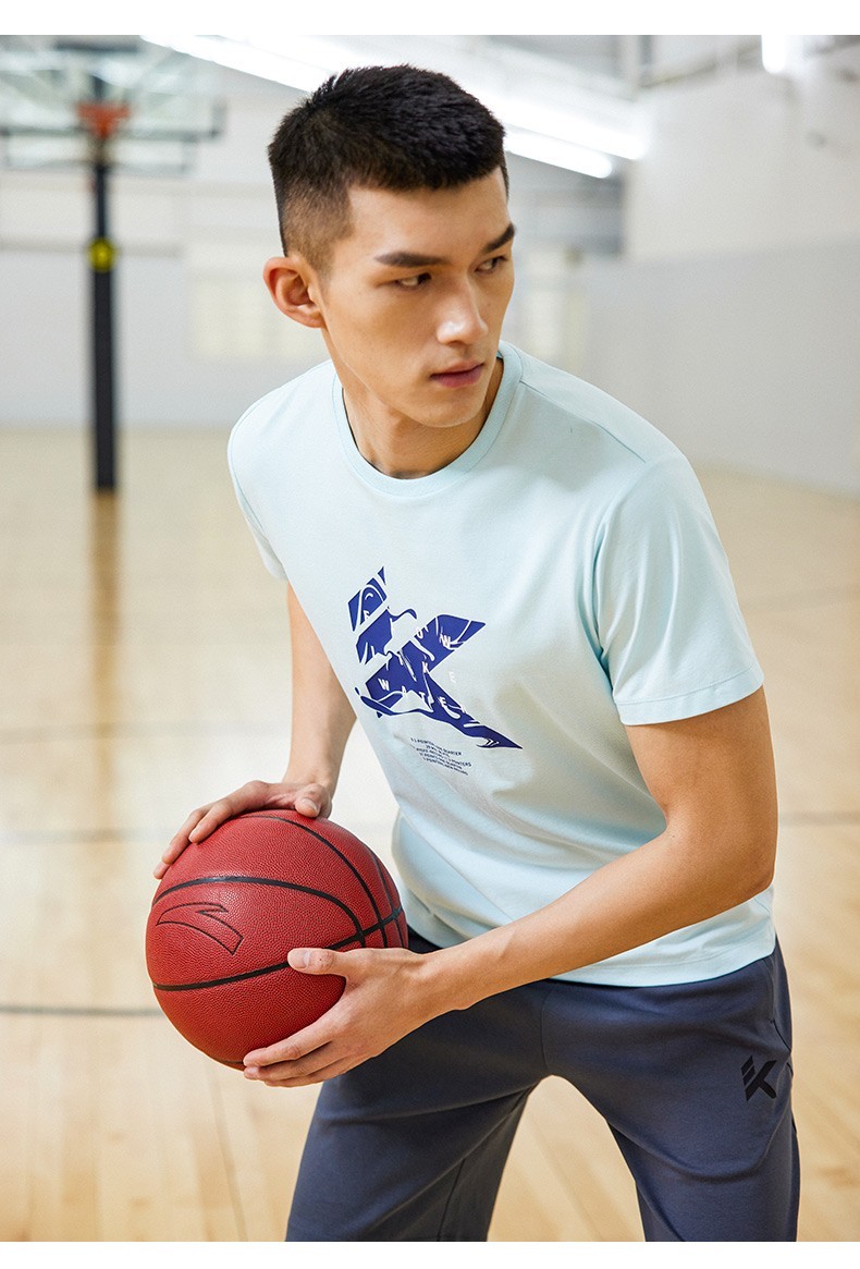 安踏kt短袖男夏季新品汤普森篮球t恤运动体恤透气半袖1521211113基础