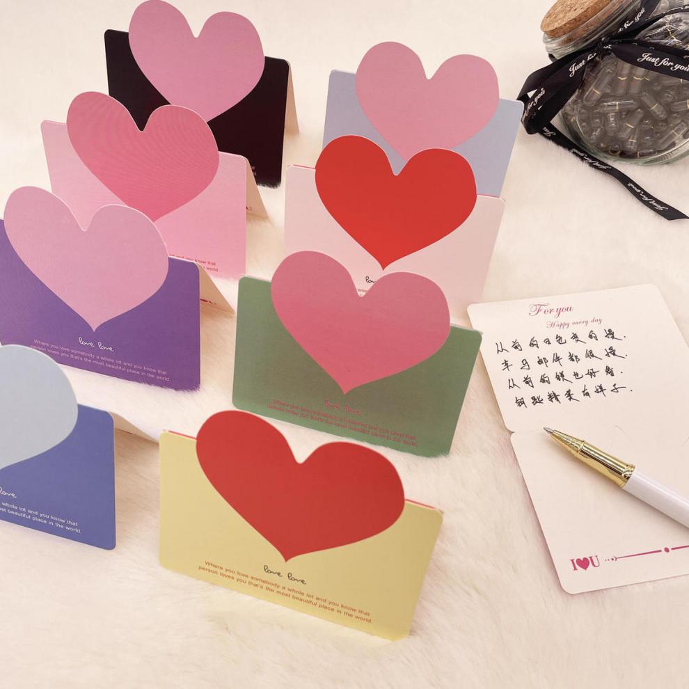 京佐(jingzuo) 爱心贺卡节日生日贺卡活动小礼品祝福卡片情人节感谢卡
