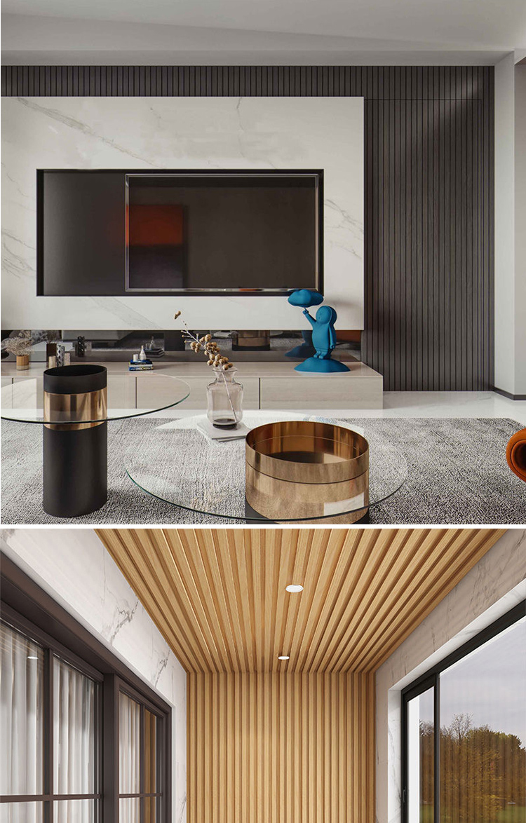 定制网红实木格栅小长城板凹凸形护墙板轻奢电视墙背景墙木饰面装饰板