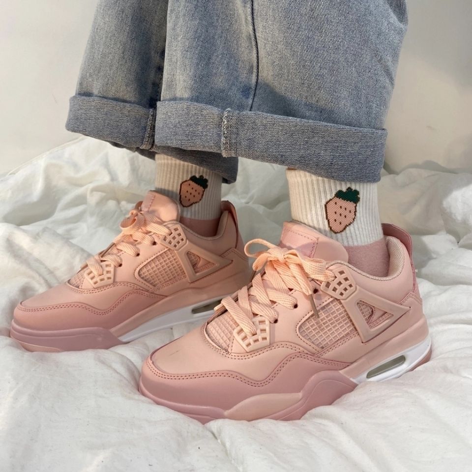 粉色少女心ulzzang学生运动鞋跑鞋ins港风女鞋百搭粉色老爹鞋子j9粉色