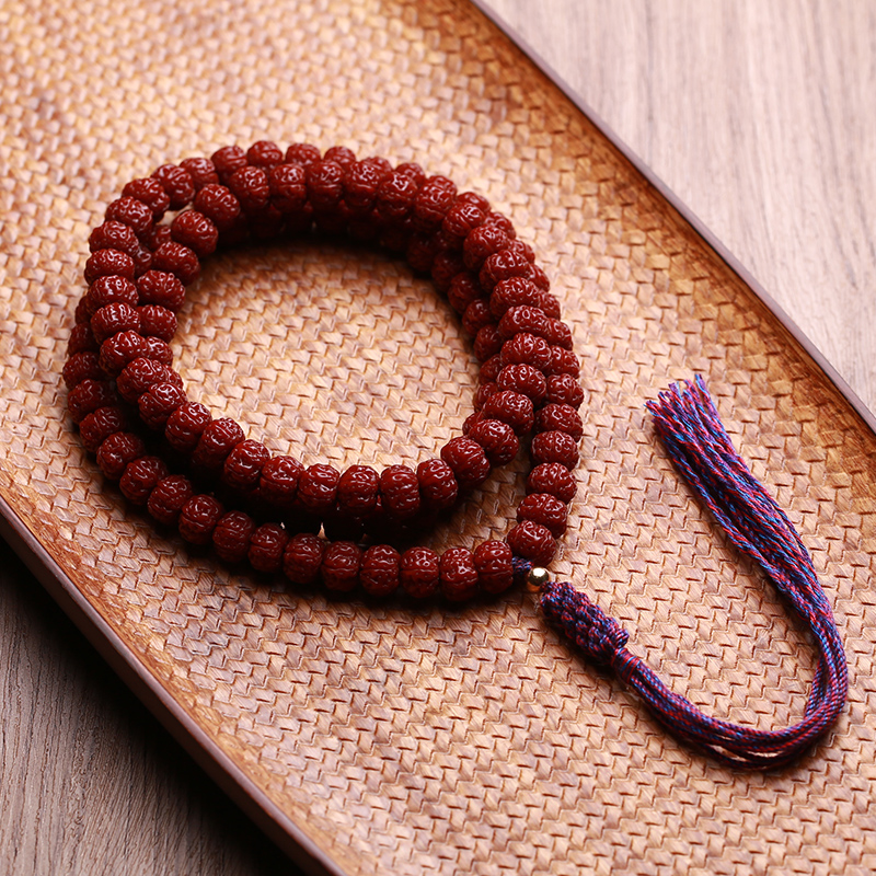 晶宇祥天然机刷玉化包浆小金刚菩提子手串佛珠手链男女108颗六瓣文玩