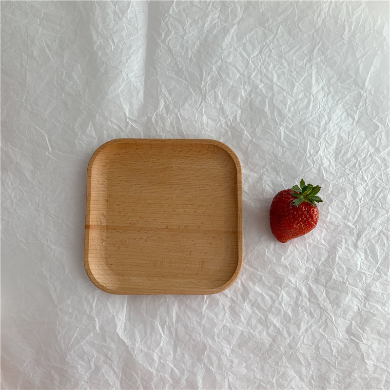 爱普登日式简约圆形长方形木质托盘水果甜品小碟子杯垫