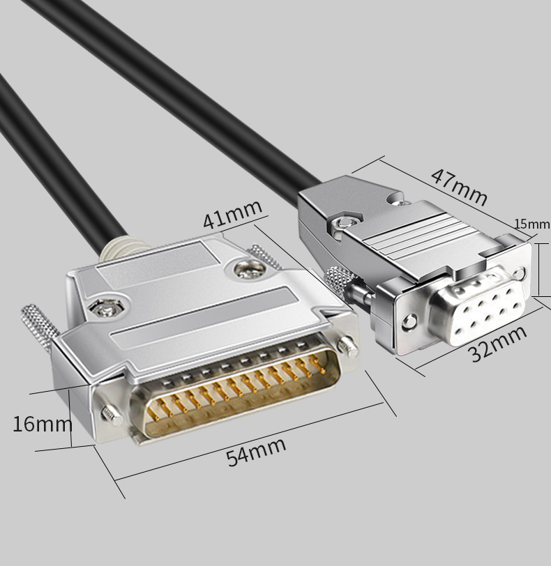 纯铜9针转25针连接线db25转db9串口转并口线9孔转25针转换线15m15m
