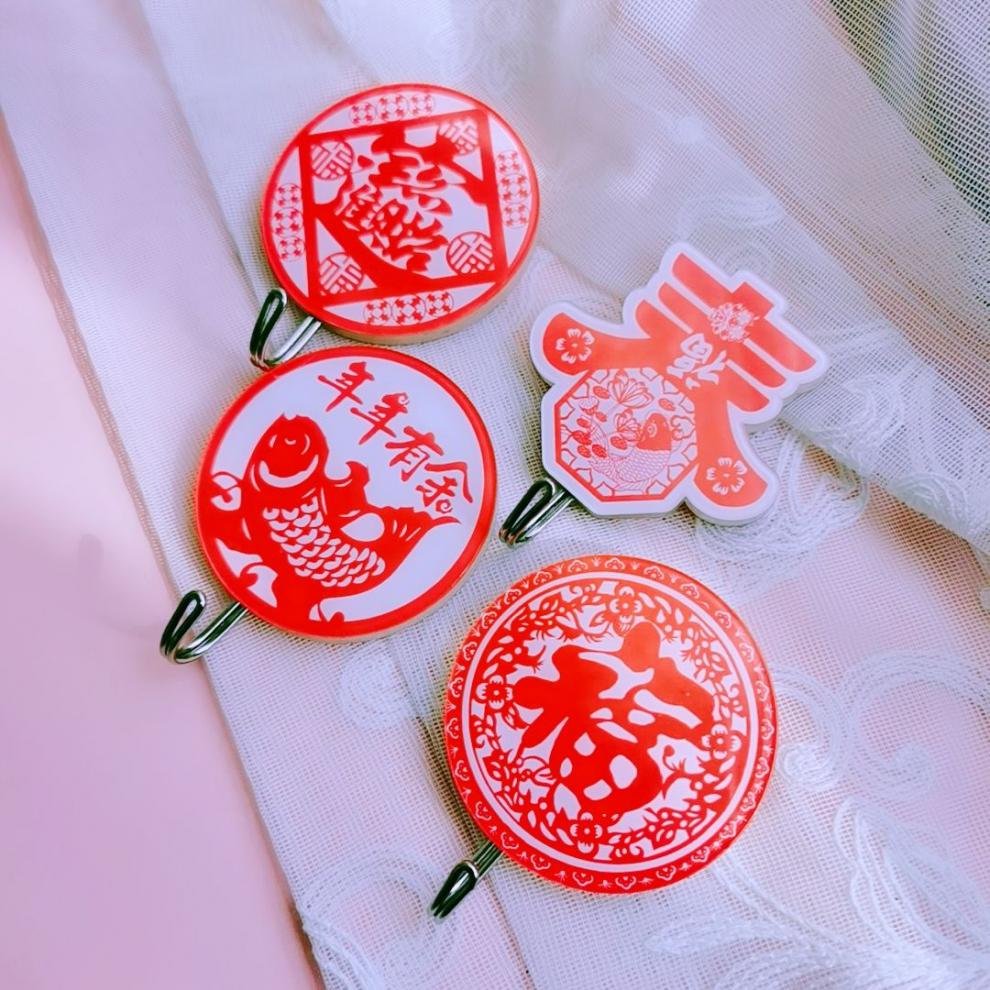 小米(mi)小米生态同款适用于红色可爱挂钩粘钩倒福字背粘胶挂毛巾强力