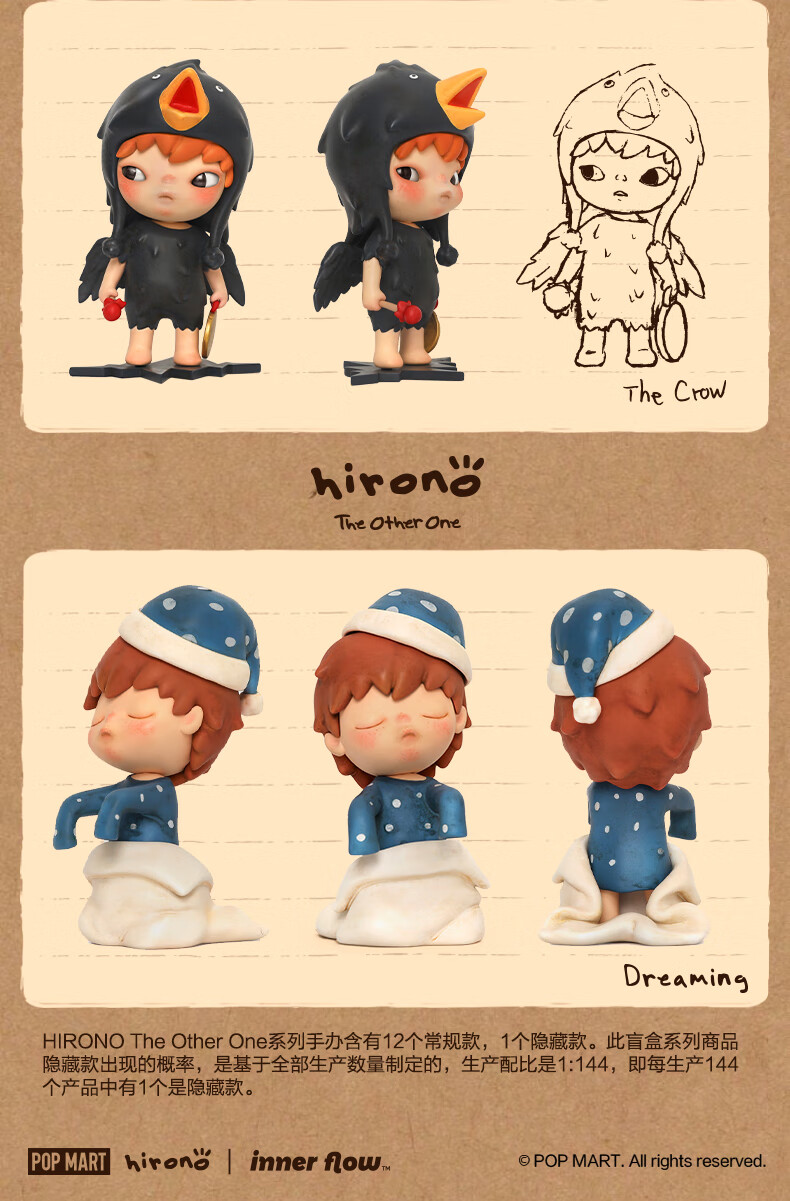 2022新款rono the other one 小野系列盲盒玩具礼物 the crow 乌鸦