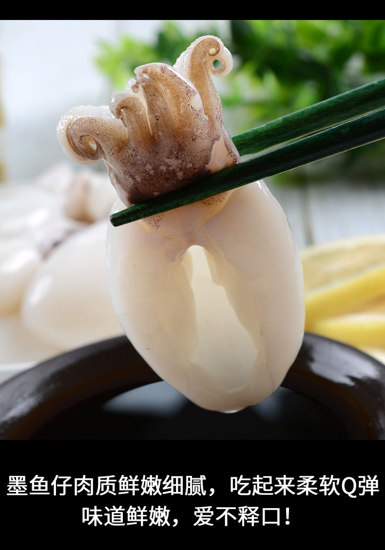 冷冻目鱼仔墨鱼仔海捕鲜活小冷冻墨斗鱼海鲜大号贵一点好很多三斤装