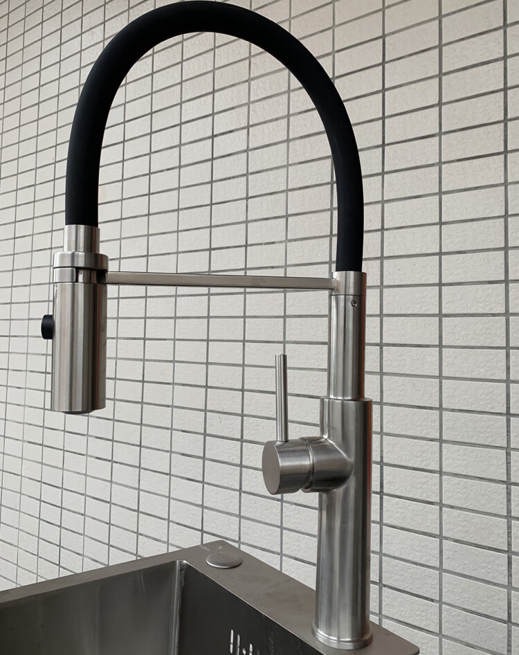 德国进口304不锈钢水龙头厨房冷热可旋转抽拉式水龙头大龙头防溅定制