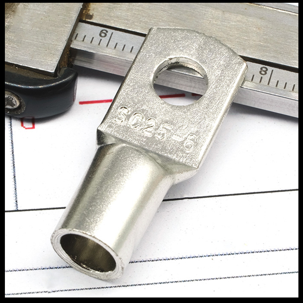 窥口铜鼻子 sc铜接线端子 压线鼻 紫铜镀锡接线鼻 sc6-6 【50只】