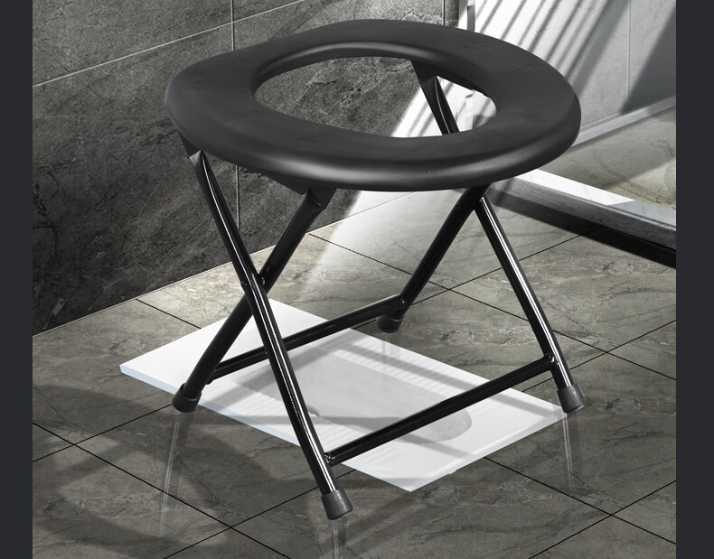 折叠加固坐便椅移动厕所家用老人大便椅蹲坑凳孕妇马桶椅26cm高不锈钢