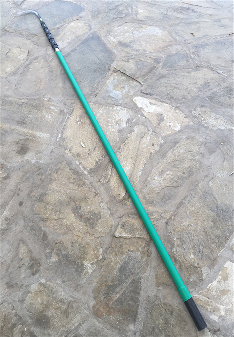 定做超轻加厚双锁铝合金割摘槟榔杆防电不锈钢槟榔刀12米6节伸缩杆 10
