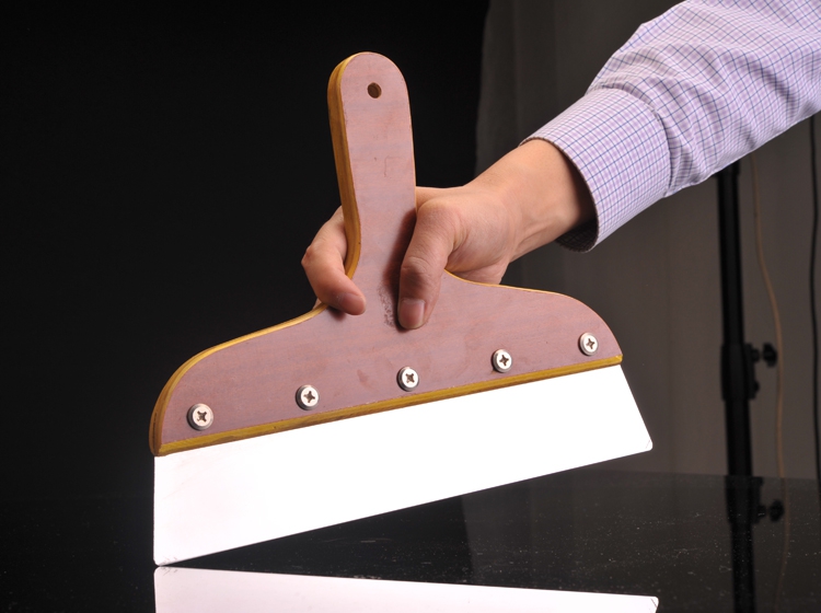 贴壁纸墙纸墙布壁画裁刀铲刀施工工具 木柄不锈钢板 壁纸尺 木柄裁刀