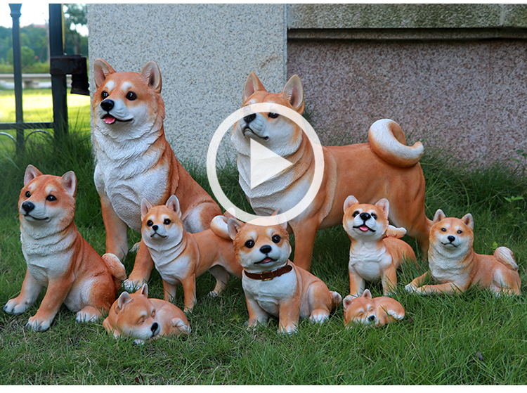 狼狗模型家庭客厅玄关宠物店仿真动物装饰大型落地摆件狗 大号右盼48*