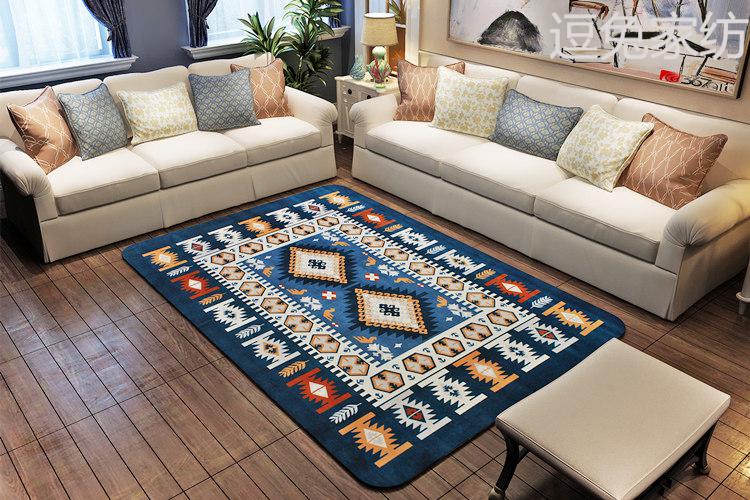 地中海风格地毯珊瑚绒北欧客厅茶几沙发书房卧室床前飘窗满铺防滑垫