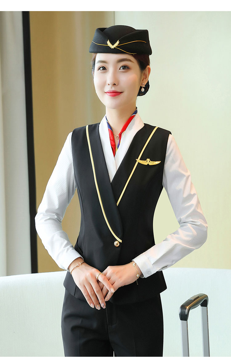 酒店前台接待礼宾制服女空姐职业学院马甲套装高铁乘务员美容师工作服