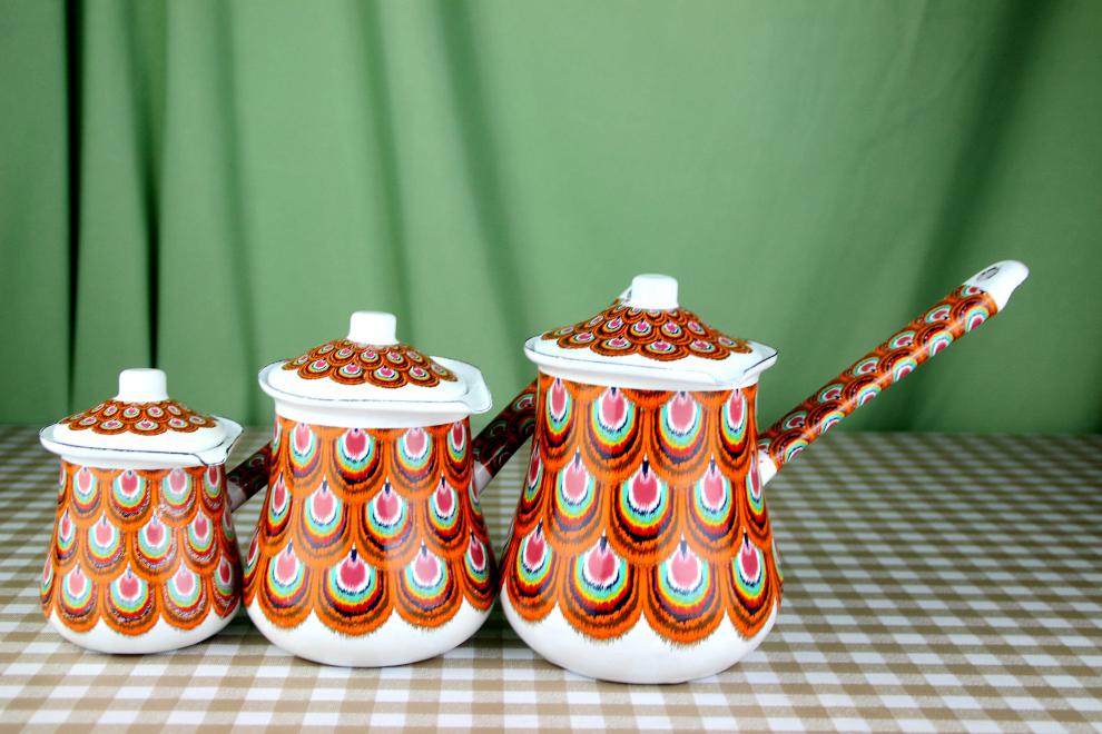 新款土耳其咖啡壶土耳其风格搪瓷咖啡壶coffcepot茶壶家居摆件工艺品