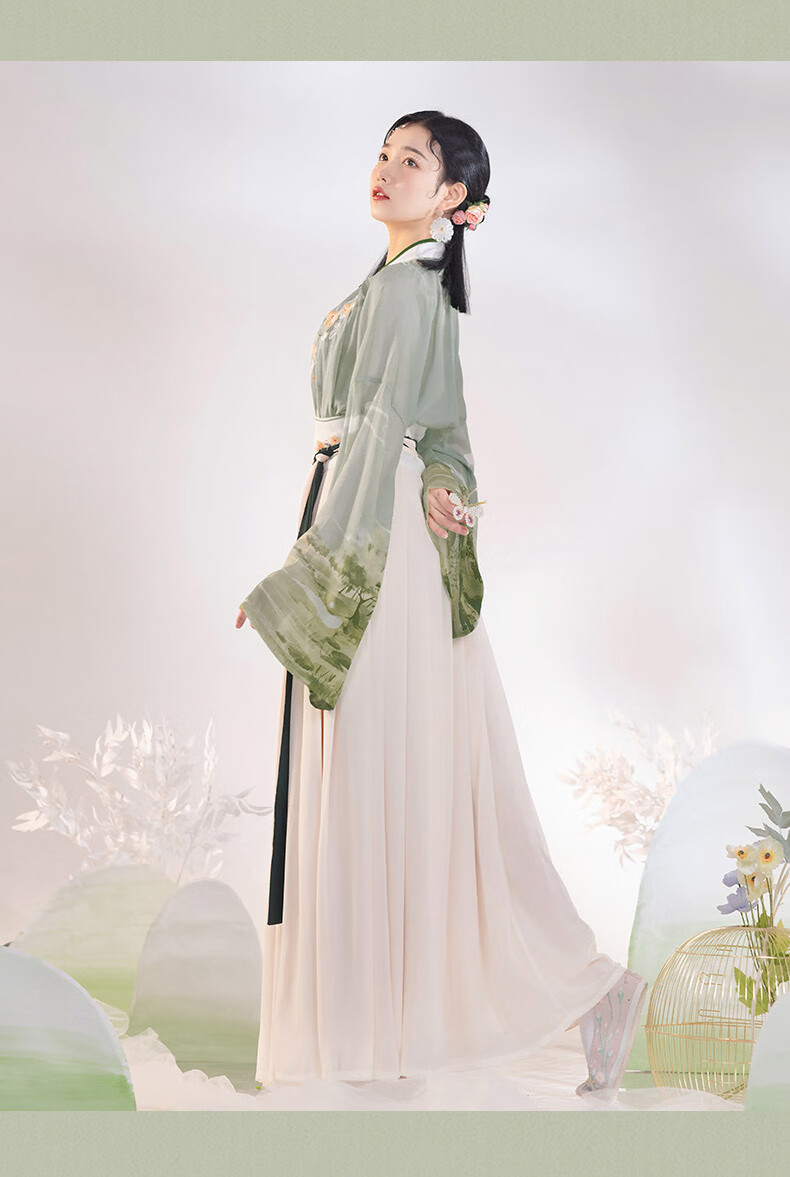 卡辑慕夏汉服女原创成人宋制齐腰襦裙学生古装中国风春夏新款日常灵椿