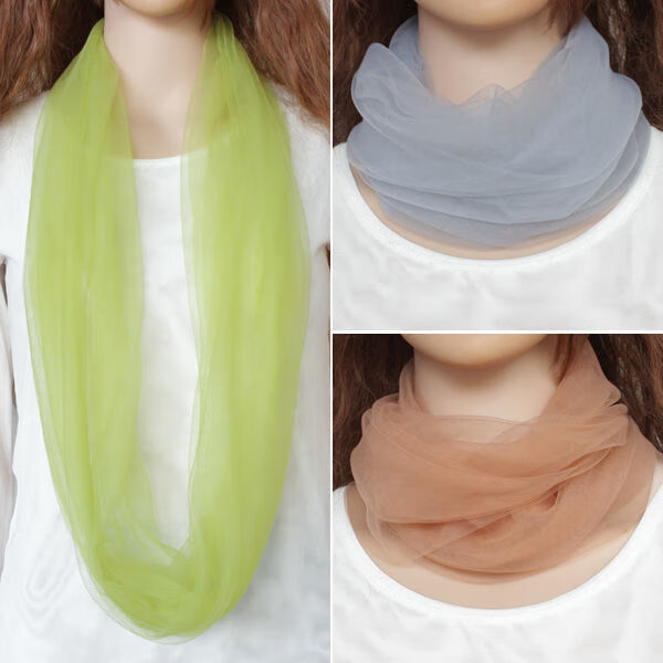 junsrm新品仙女糖果色网纱蕾丝晒护颈椎围脖套头女夏季薄款秋冬百搭脖