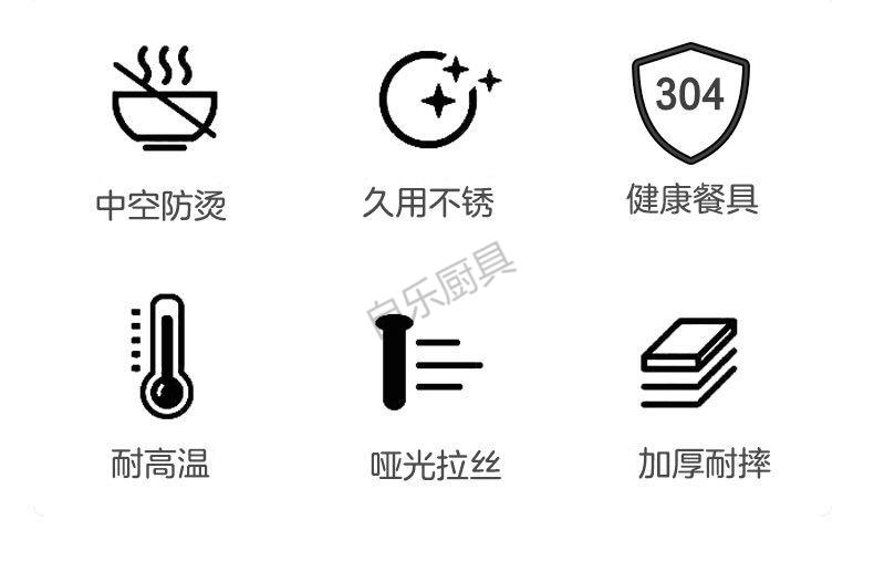 李绅304不锈钢图案碗家用儿童碗防烫食品级双层加厚大号饭碗定制刻字