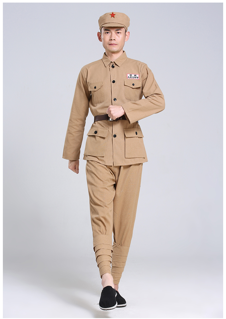 49式抗美援朝老式红军民装50式志愿军解放抗战军民表演服装 涤纶男款