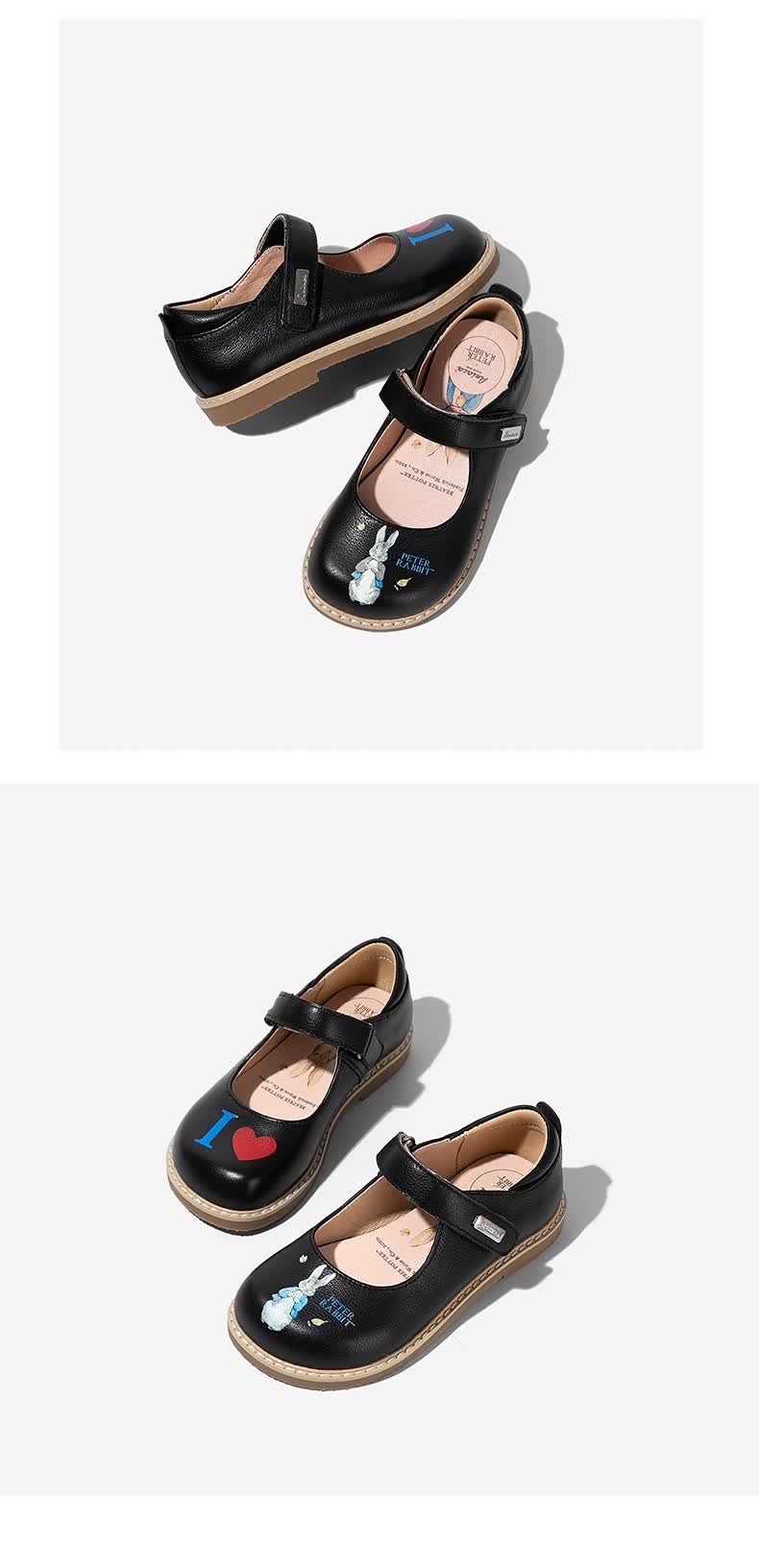 童鞋 皮鞋 ariaca 比得兔×ariaca联名合作系列 女童皮鞋小女孩春季
