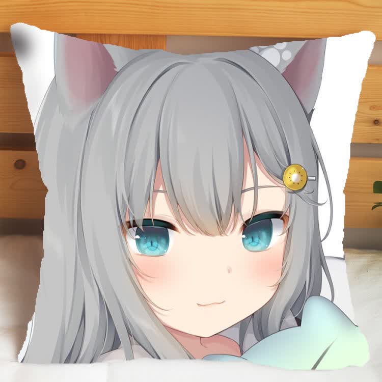 贝兰蓓儿猫羽雫抱枕猫耳娘二次元周边卡通靠垫男女朋友生日礼物枕套