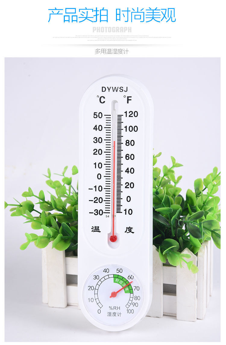 大棚温度计养鸡家用室内大棚温度计鸡舍育雏鸡场孵化干湿温度表绿色