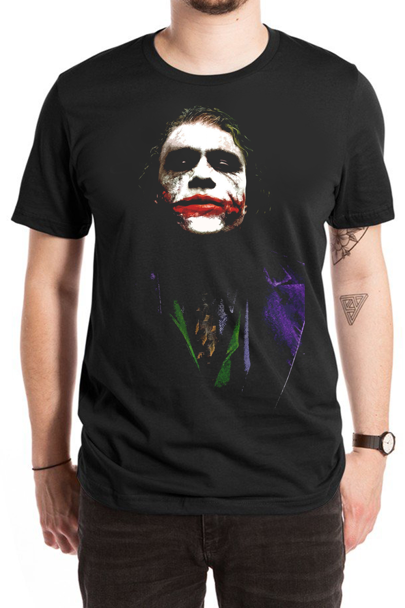 衣服 02 185/xxl品牌: 稚彼 商品名称:蝙蝠侠小丑纯棉短袖t恤男joker