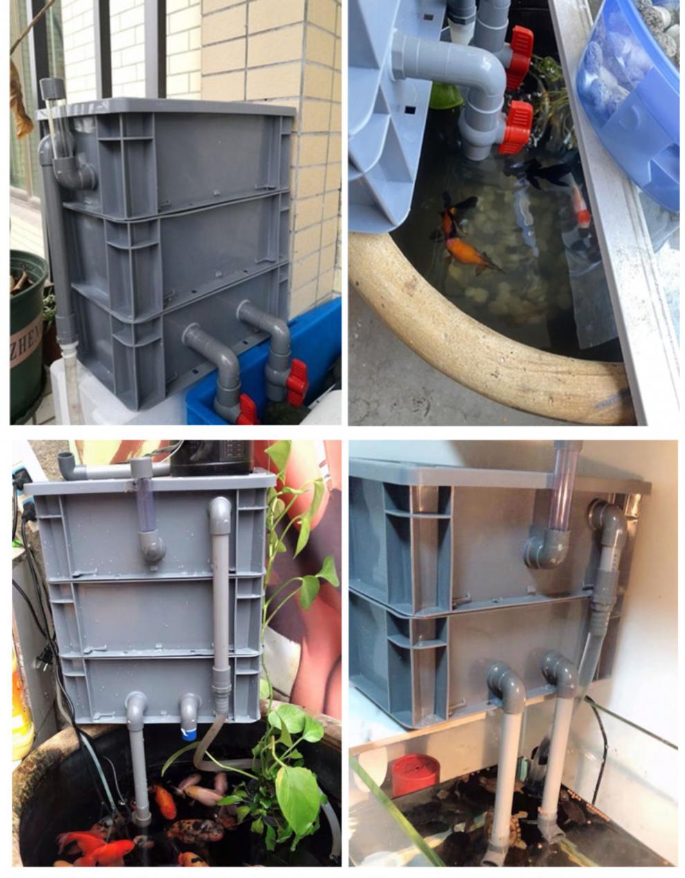 鱼池过滤系统鱼缸鱼池过滤器滴滤盒周转箱diy增氧培菌上置过滤滴流盒