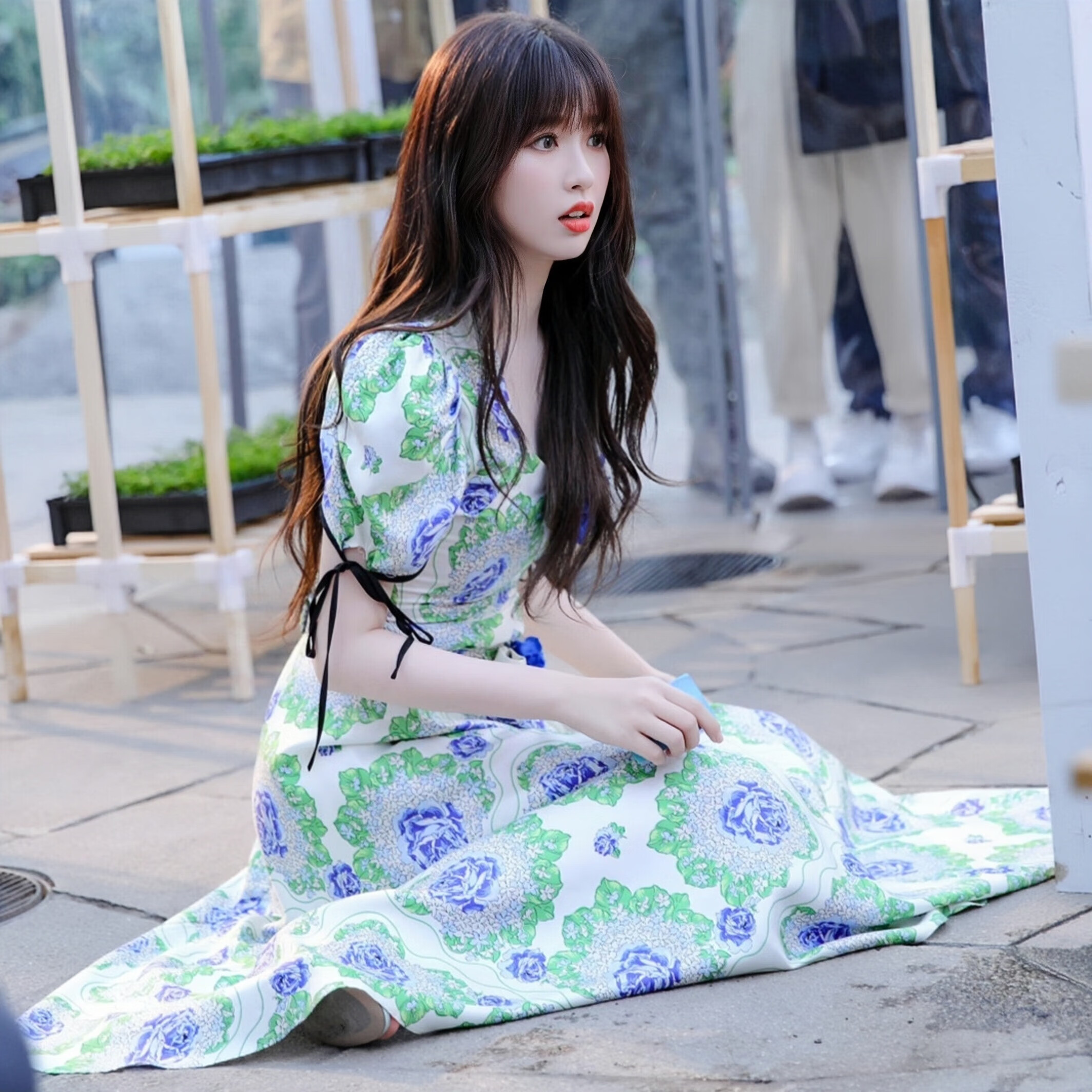 两个人的小森林虞书欣虞美人同款连衣裙印花碎花裙子女衣服潮 图片色