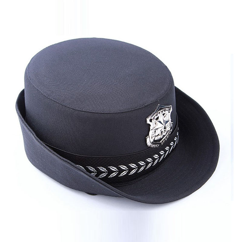 布来仕尼 黑色保安大盖帽大檐帽男女物业小区执勤大沿帽保安制服帽子