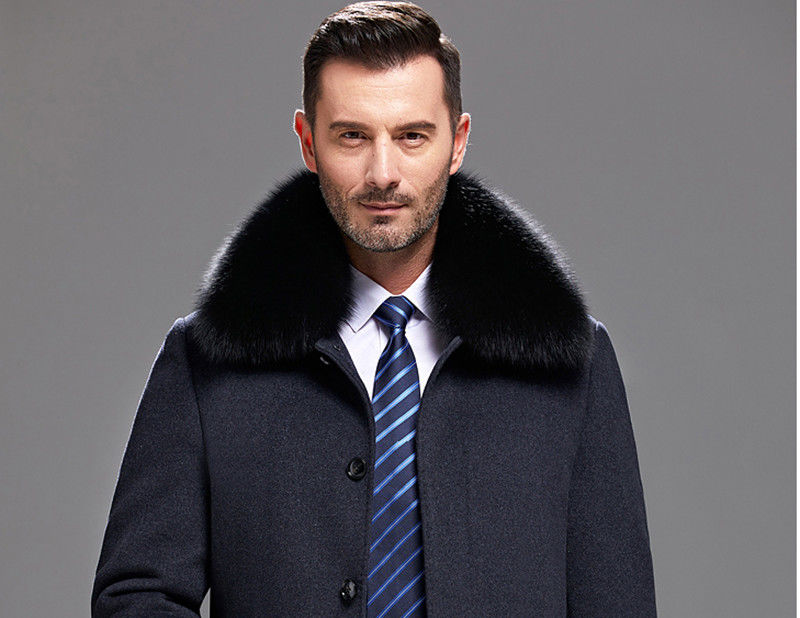 男士皮衣毛领单买翻领棉衣大衣皮衣狐狸毛领毛方领假领整皮懒兔毛黑色